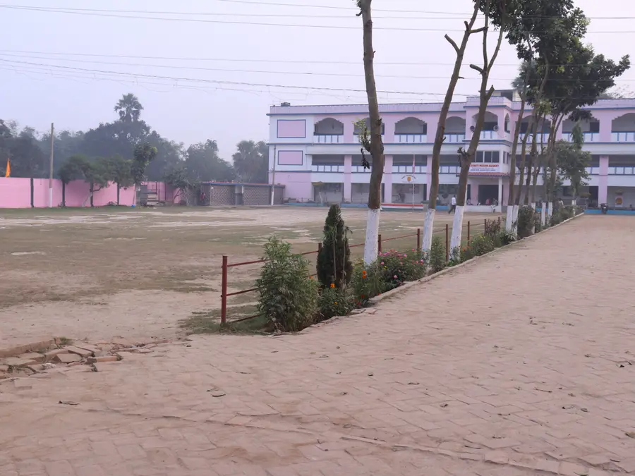 The open ground behind the school