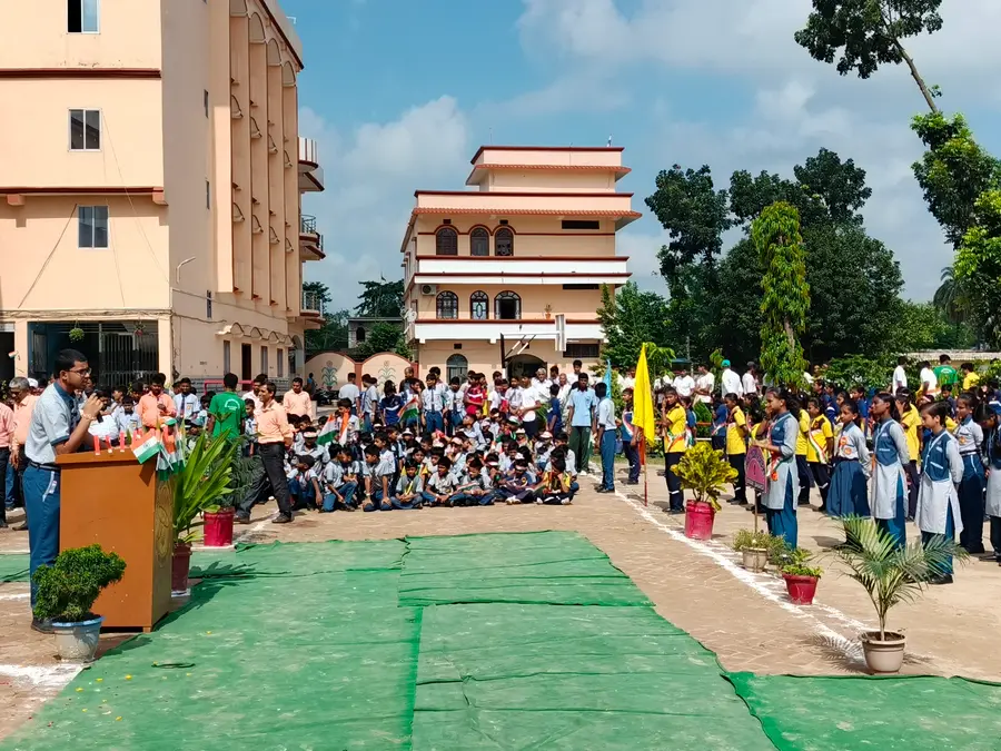 Independence Day 2025 — the school lined along the walkway