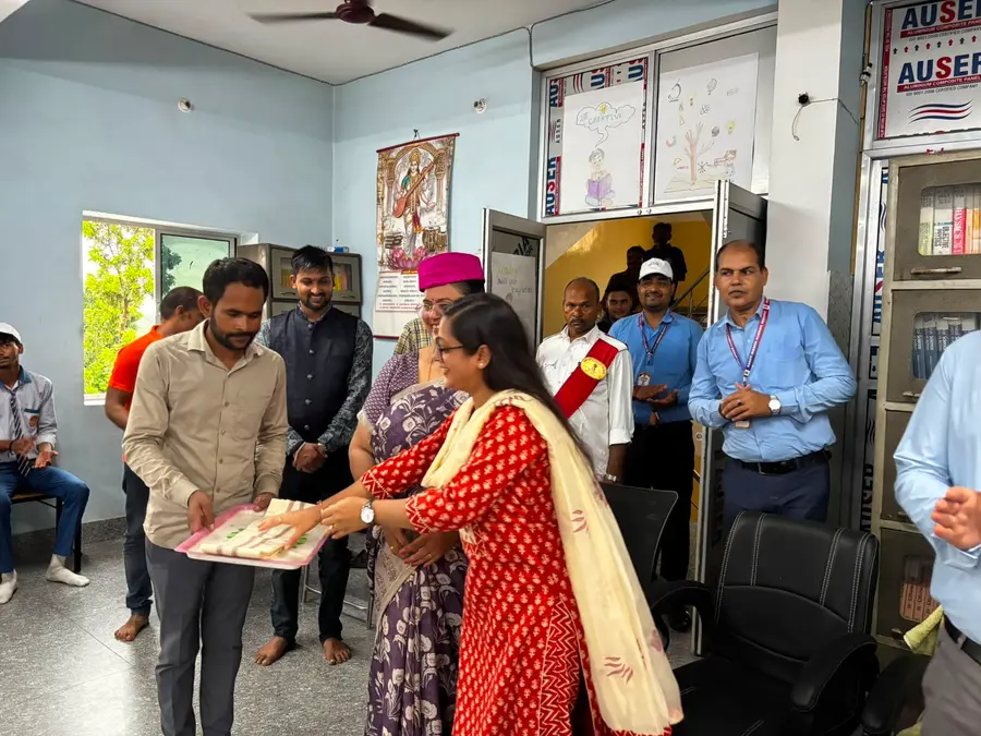 A felicitation in the school office