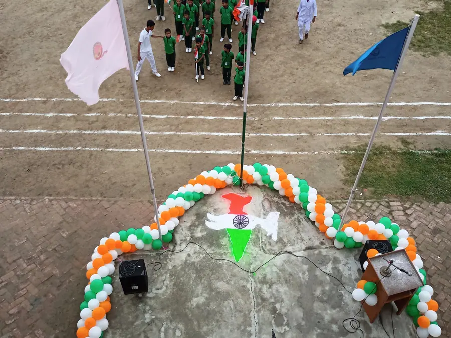 The ground on a flag day