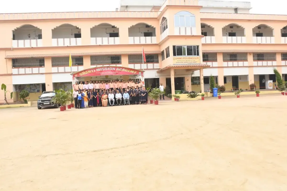 Morning assembly, the whole school on the ground