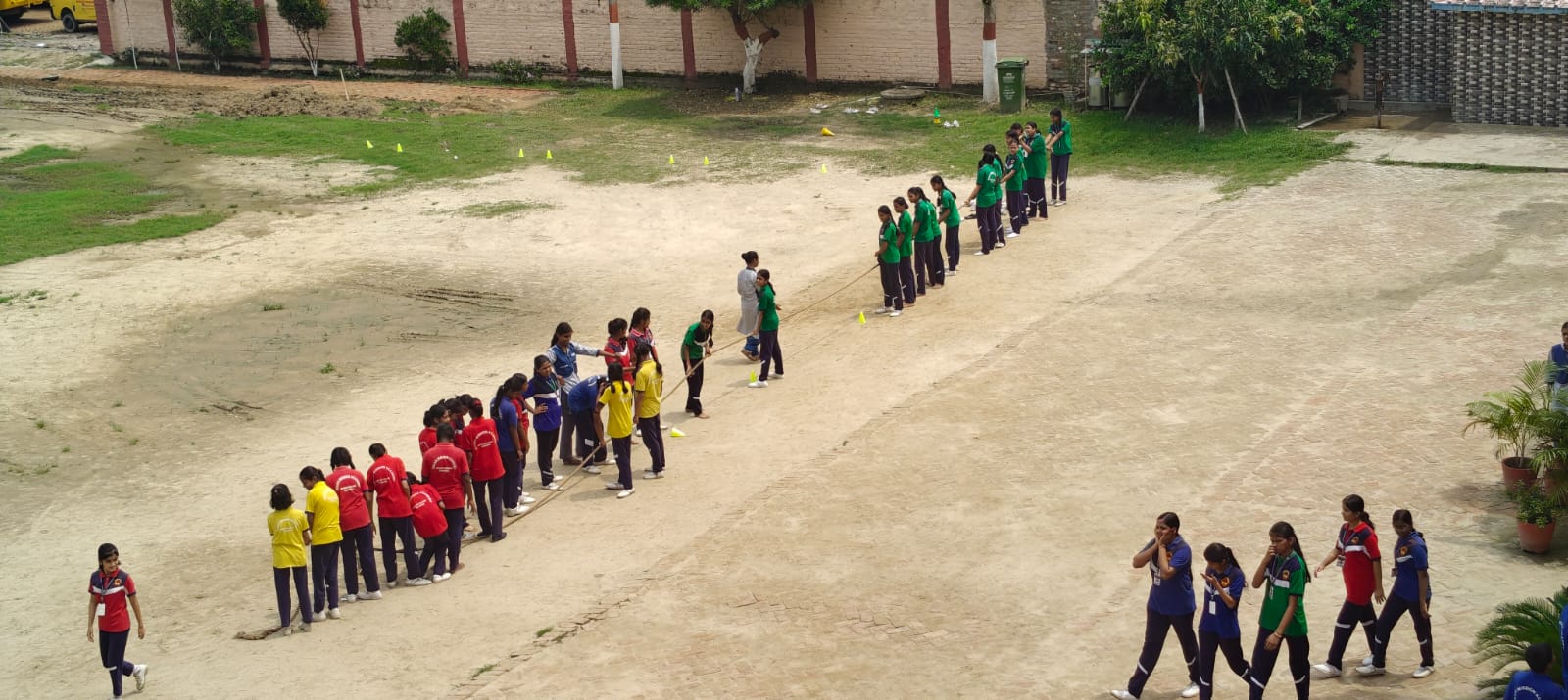 The open ground behind the school