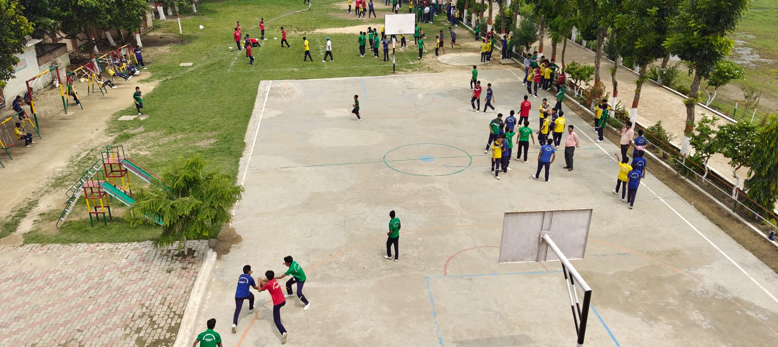 The marked court beside the ground